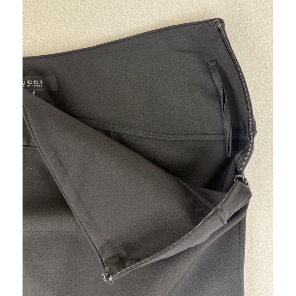 Gucci Pencil Skirt Women 42 Size 6 Black Lana Wool Blend Side Zip Made in Italy - Picture 6 of 11
